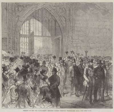 Réunion du nouveau Parlement, membres passant par Westminster Hall - Sir John Charles Robinson